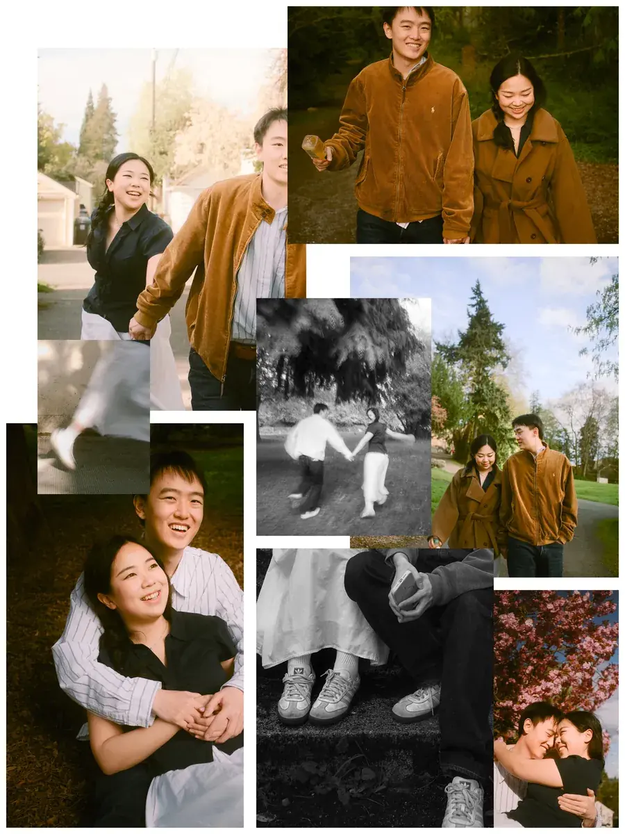 Candid golden hour engagement photography at Ravenna Park Seattle