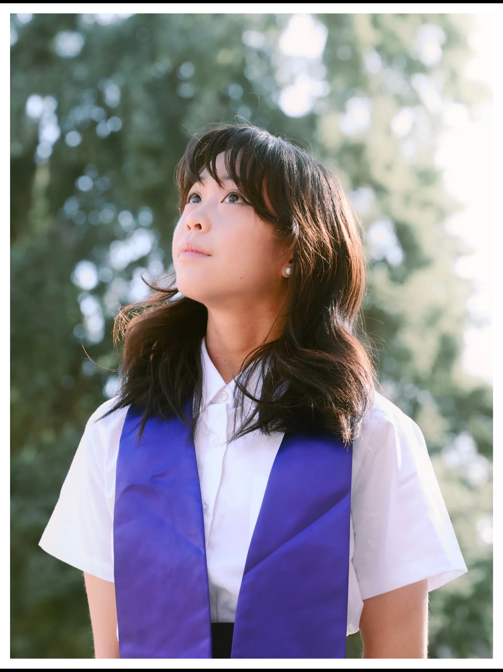 University of Washington senior portrait among spring cherry blossoms in Seattle